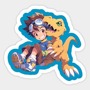 tai and agumon Sticker